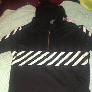 black shirts with white lines